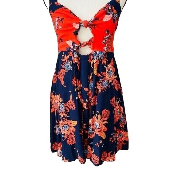 Free People Baby It's You Floral Navy Combo Mini Dress - Picture 7 of 9